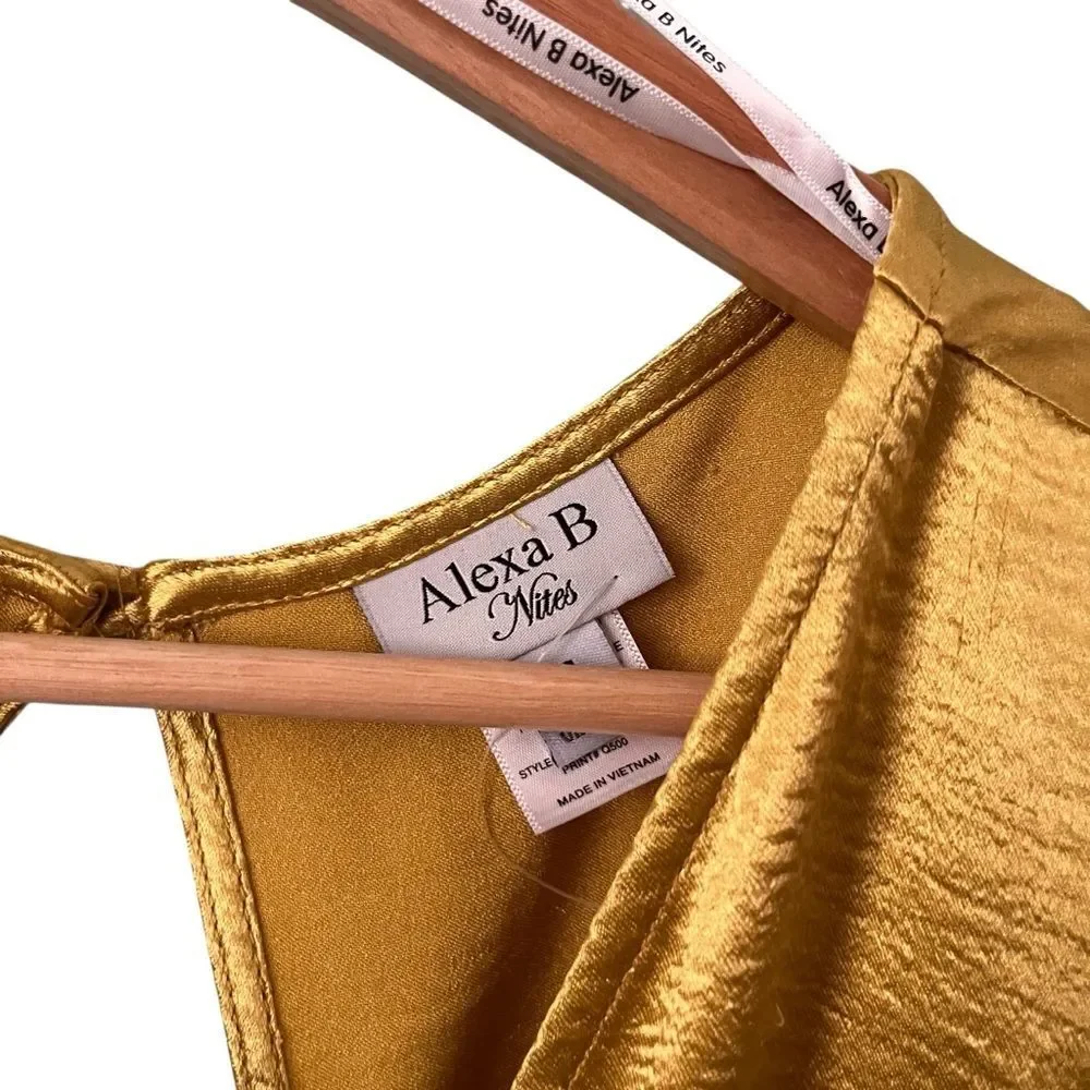NEW Alexa B Nites Elegant Golden Yellow Wrap Dress in Size 14 - Picture 13 of 13